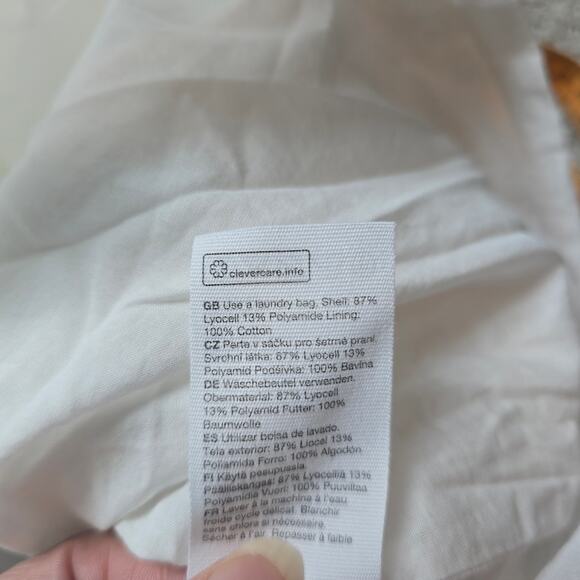 & Other Stories Voluminous Maxi Dress White Size S Oversized Tired Kaftan - Picture 8 of 10